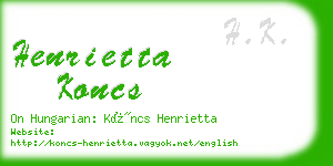 henrietta koncs business card